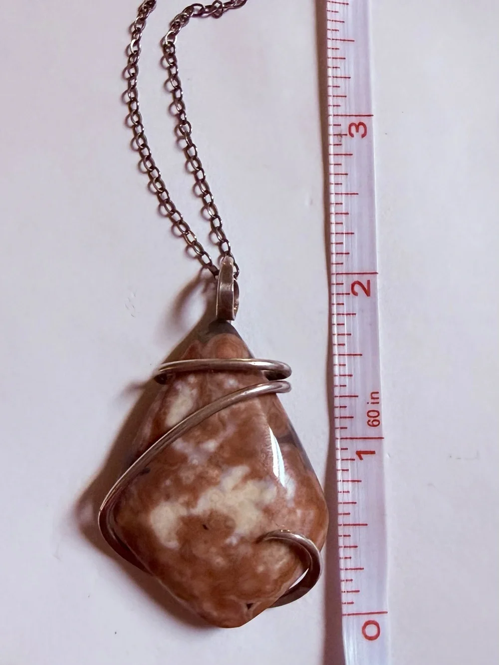 Madagascar Ocean Jasper Red Orbicular Sterling Silver Artisan Pendant Necklace